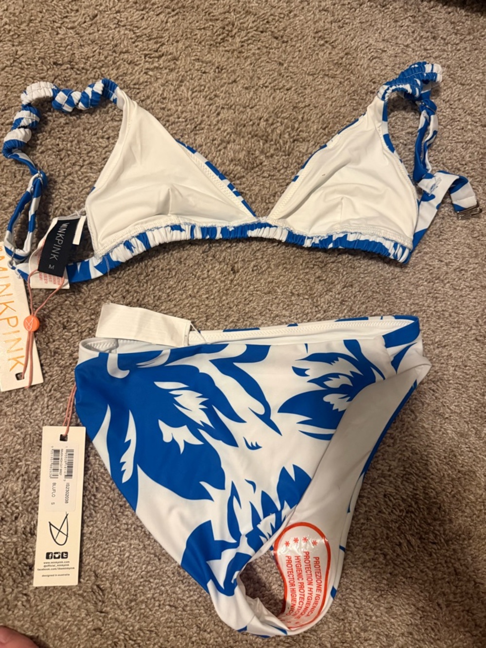 Blue & White Floral Bikini Set - Picture 4 of 6
